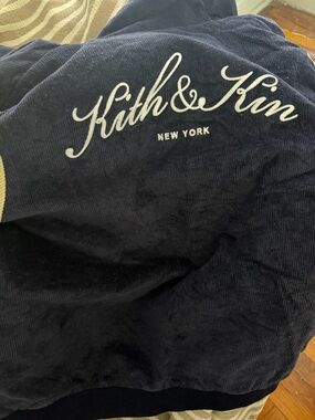 Kith Kids Navy Corduroy Jacket with White Script Logo